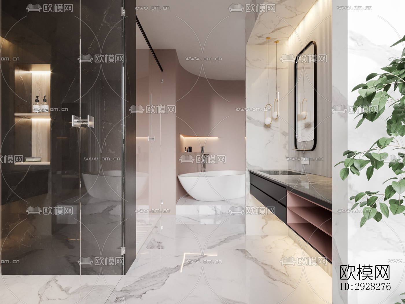 欧式平层效果图下载（渲染图8）