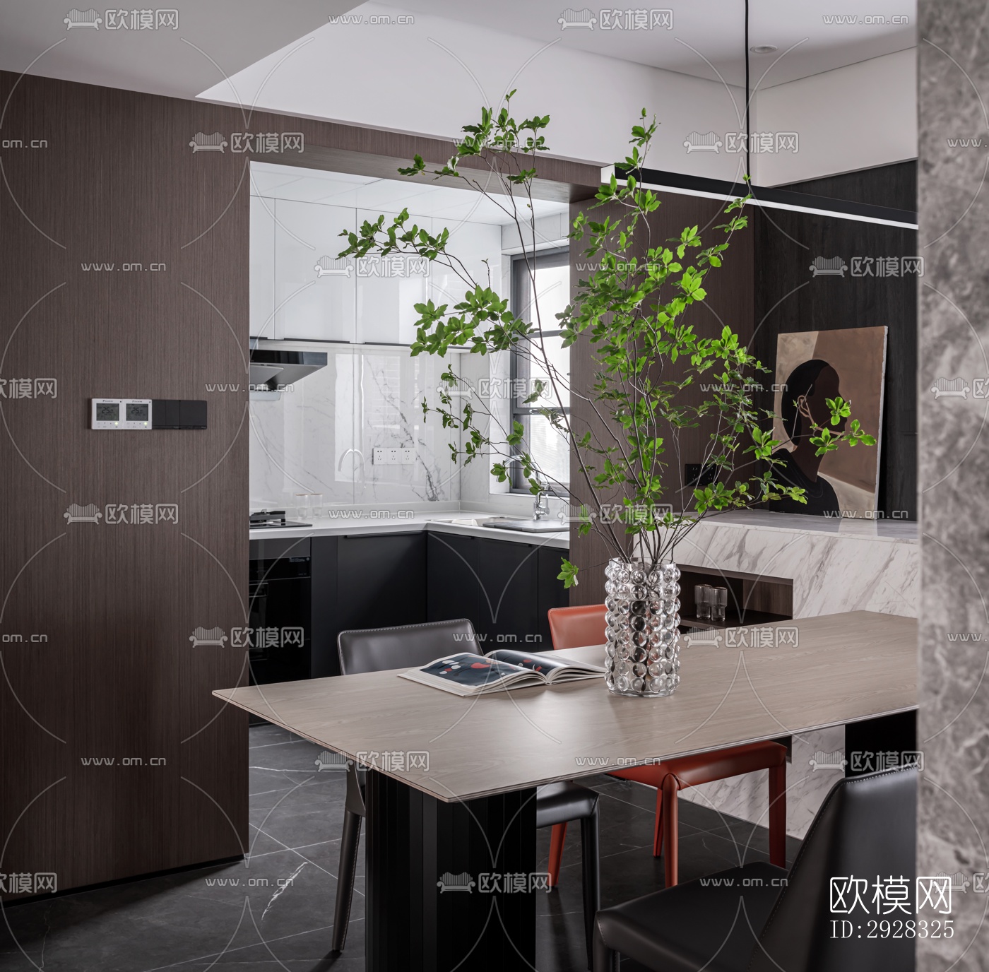 现代平层效果图下载（渲染图9）