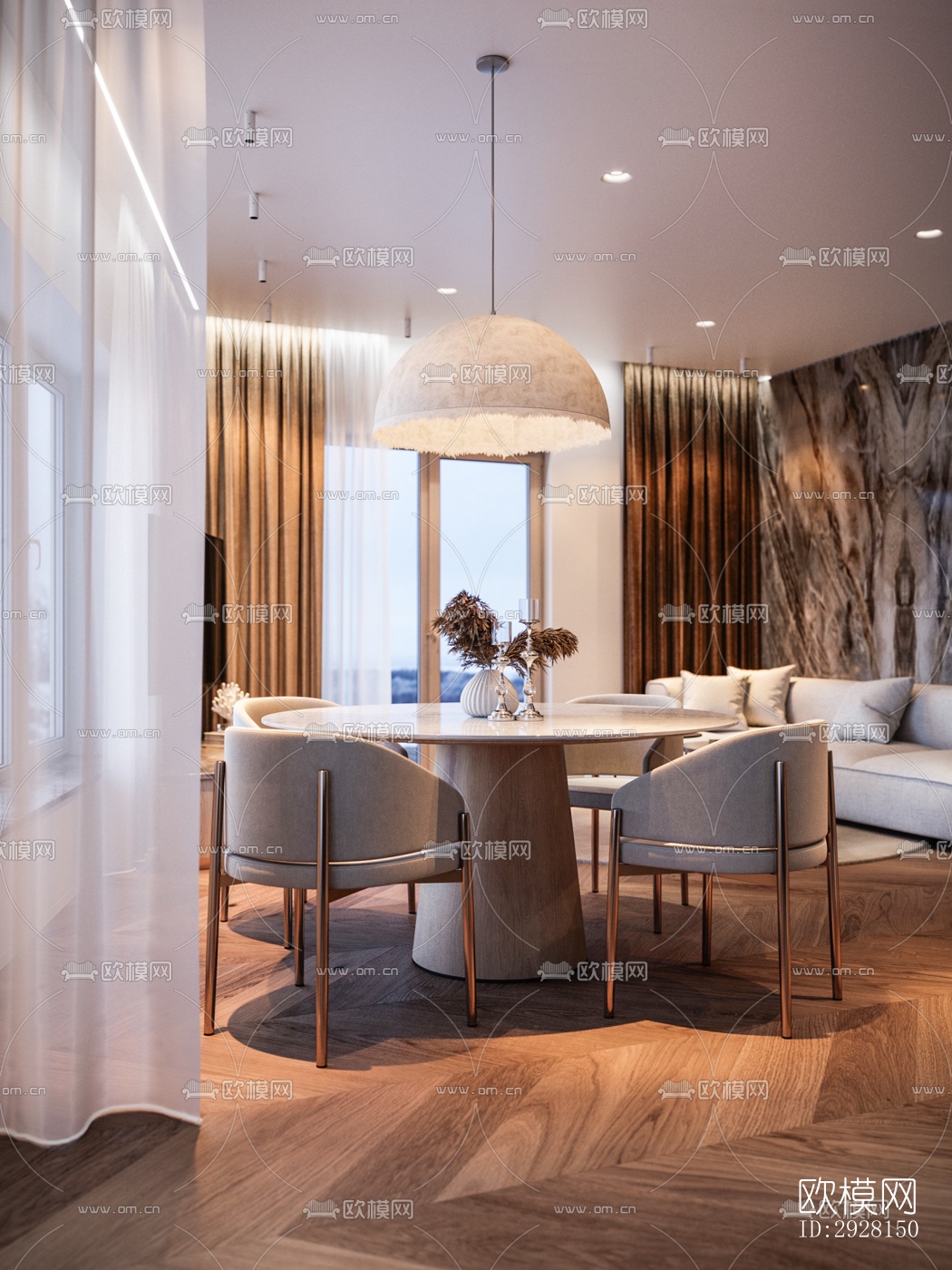 北欧平层效果图下载（渲染图6）