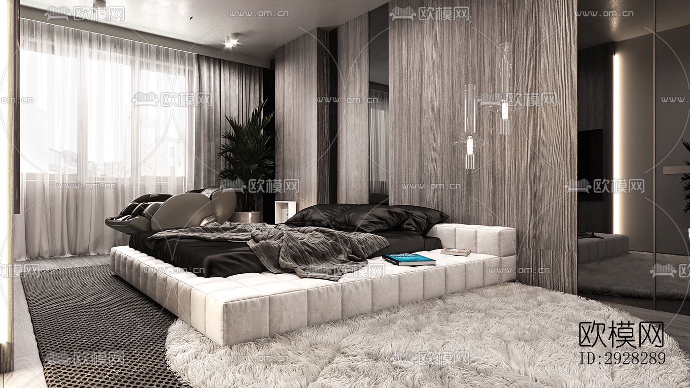 现代平层效果图下载（渲染图2）