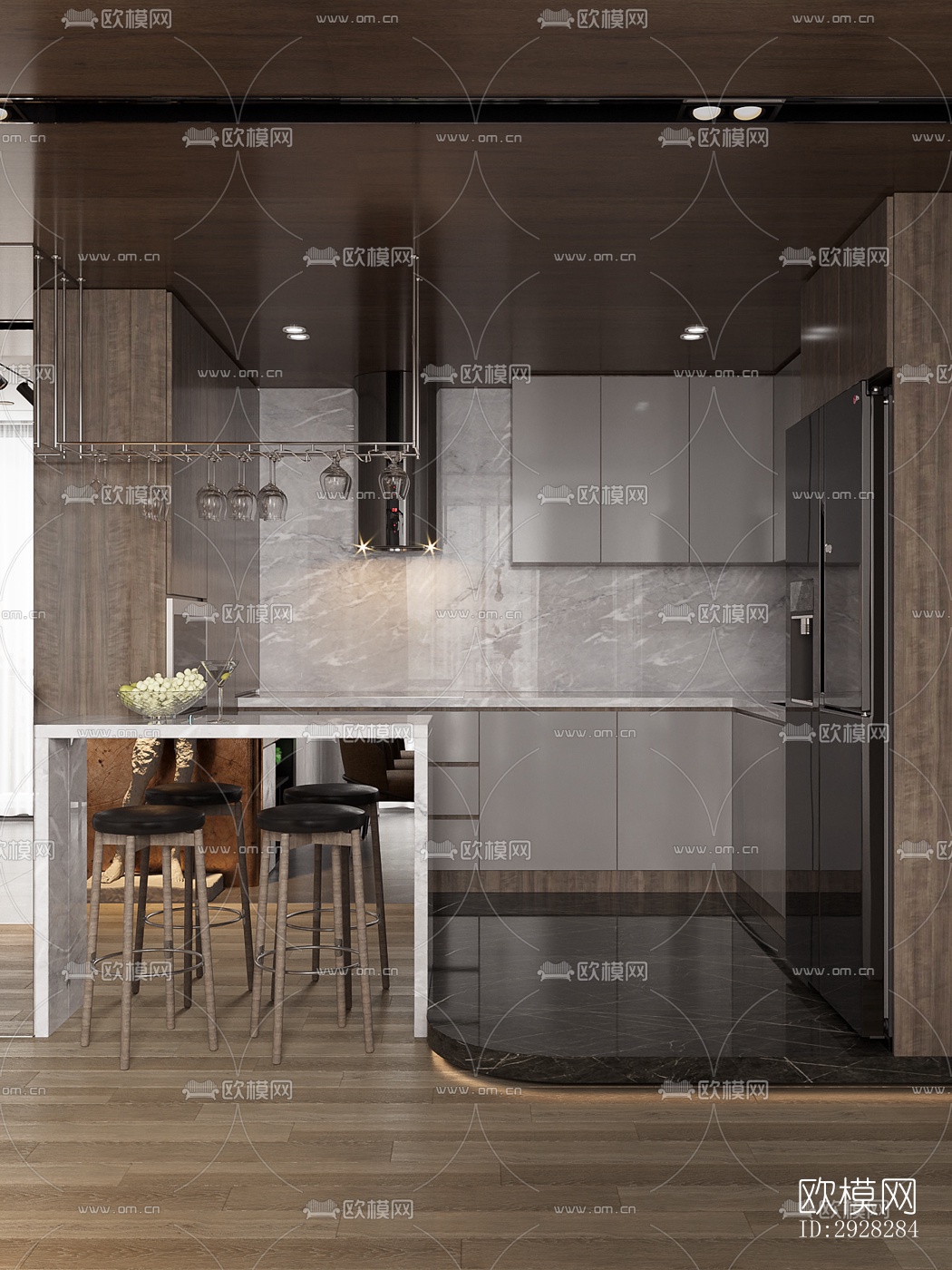 现代平层效果图下载（渲染图4）