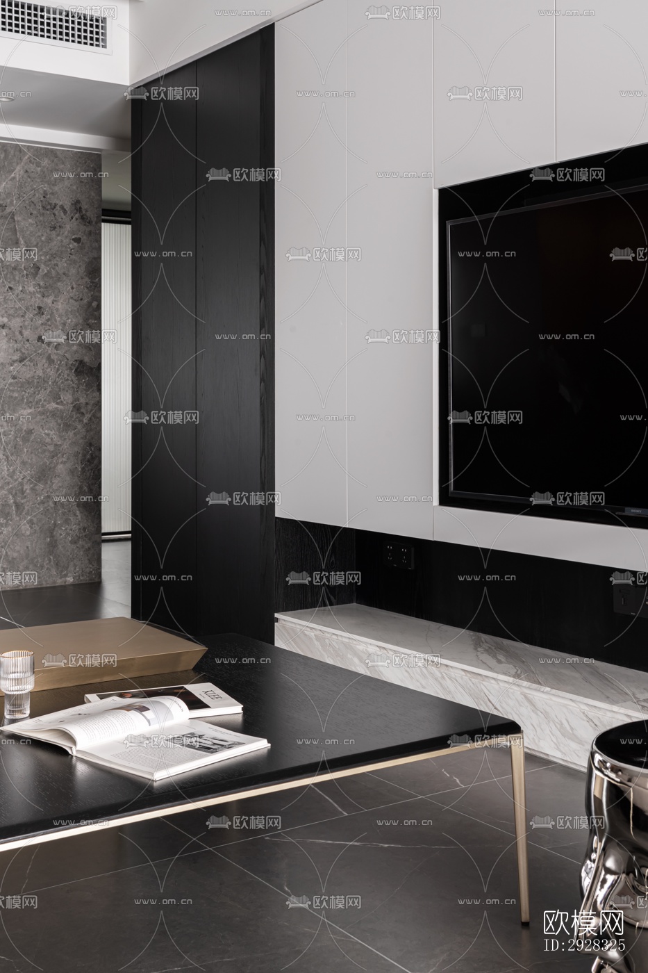 现代平层效果图下载（渲染图5）