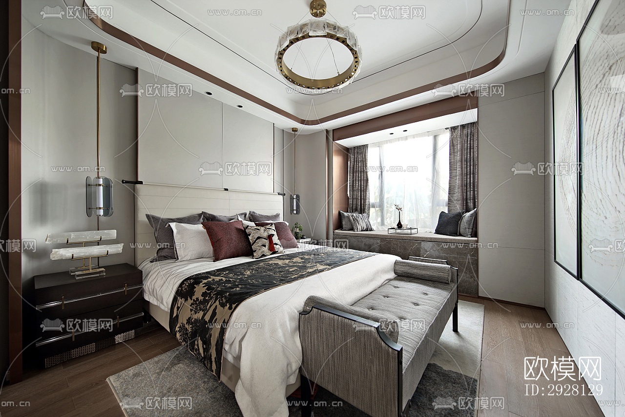 中式平层效果图下载（渲染图10）