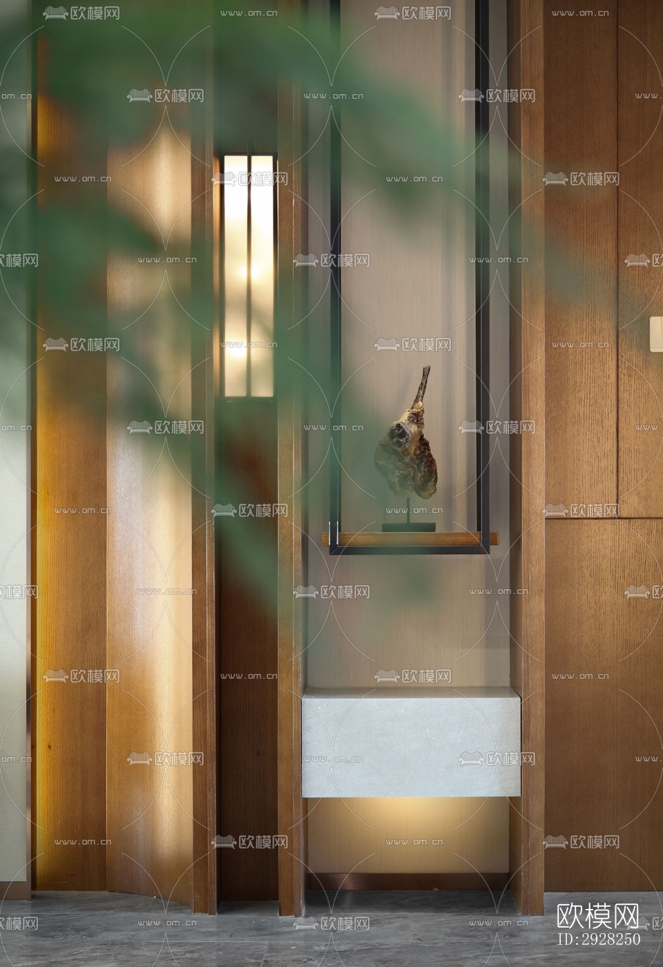 新中式平层效果图下载（渲染图12）