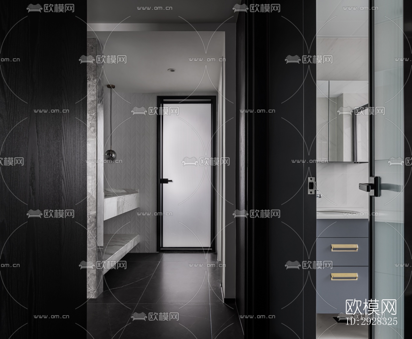 现代平层效果图下载（渲染图2）