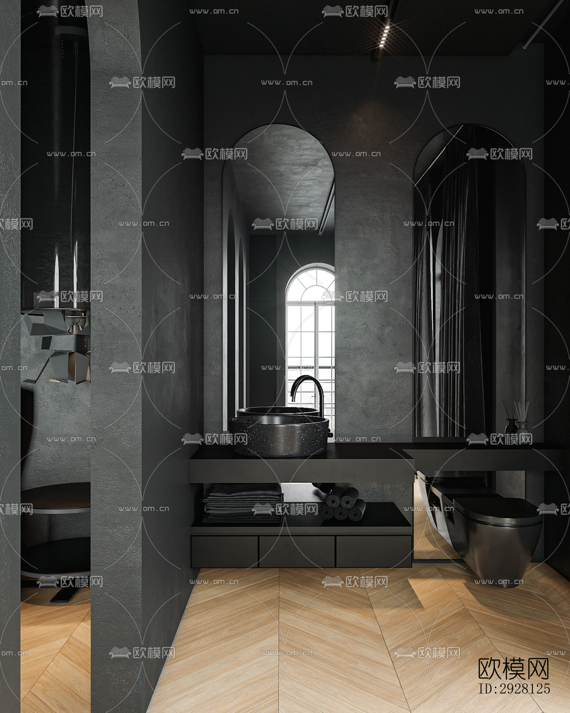 高级灰公寓效果图下载（渲染图4）