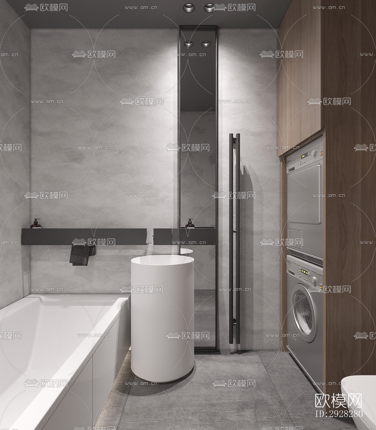 现代平层效果图下载（渲染图6）