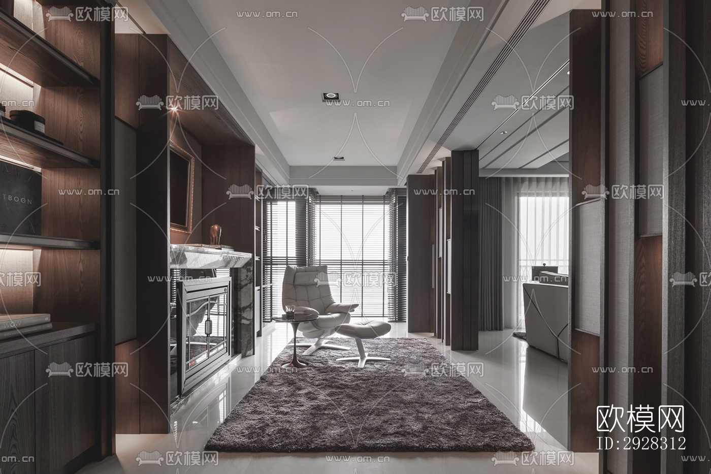 现代平层效果图下载（渲染图17）