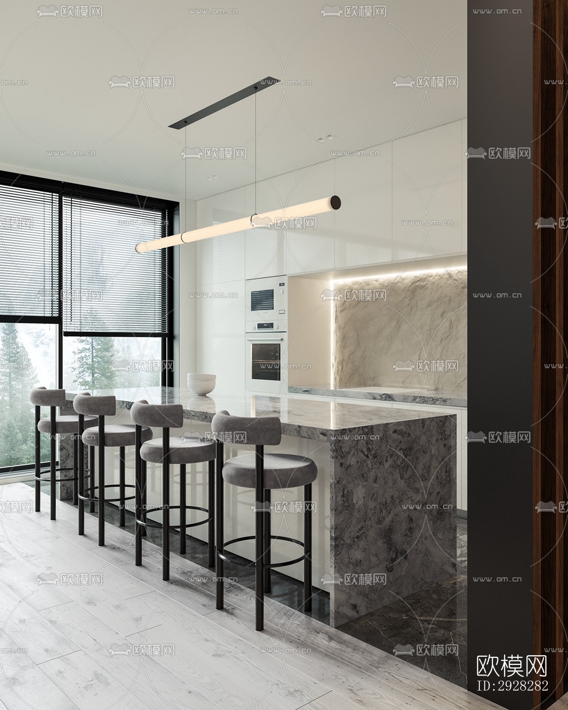 现代平层效果图下载（渲染图19）