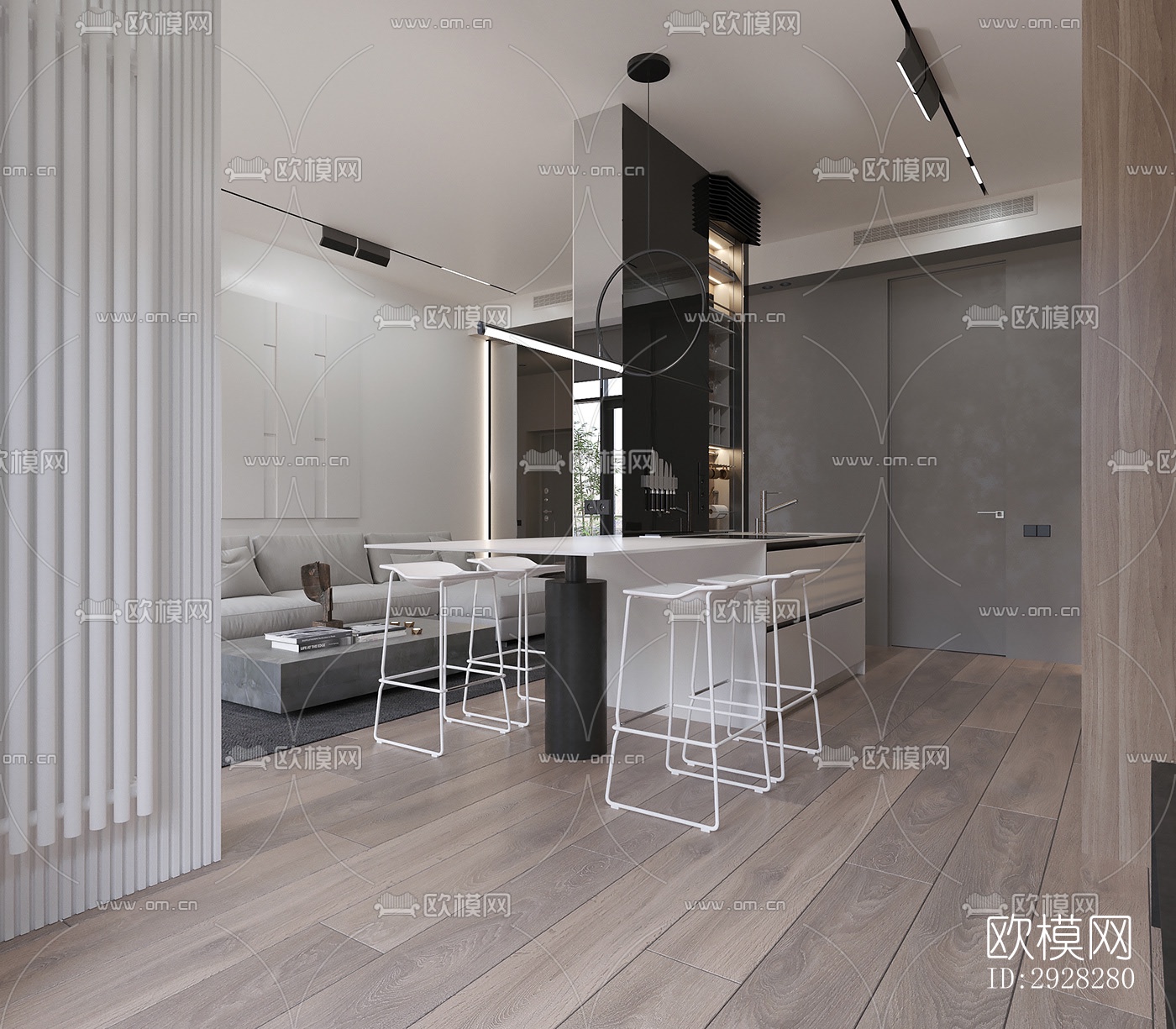 现代平层效果图下载（渲染图16）