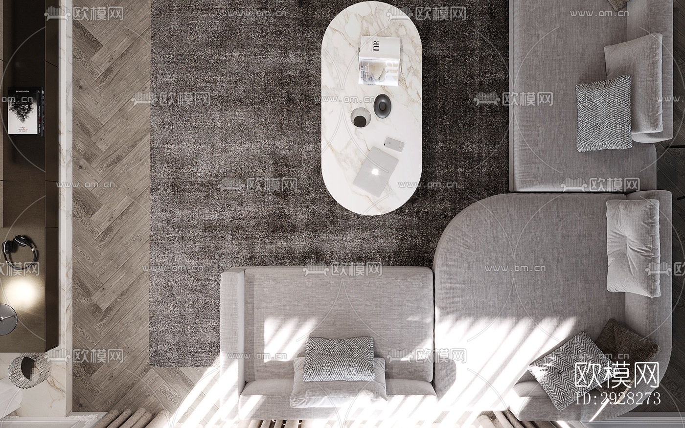 欧式平层效果图下载（渲染图10）