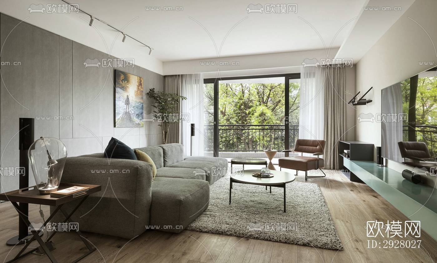 现代公寓效果图下载（渲染图6）