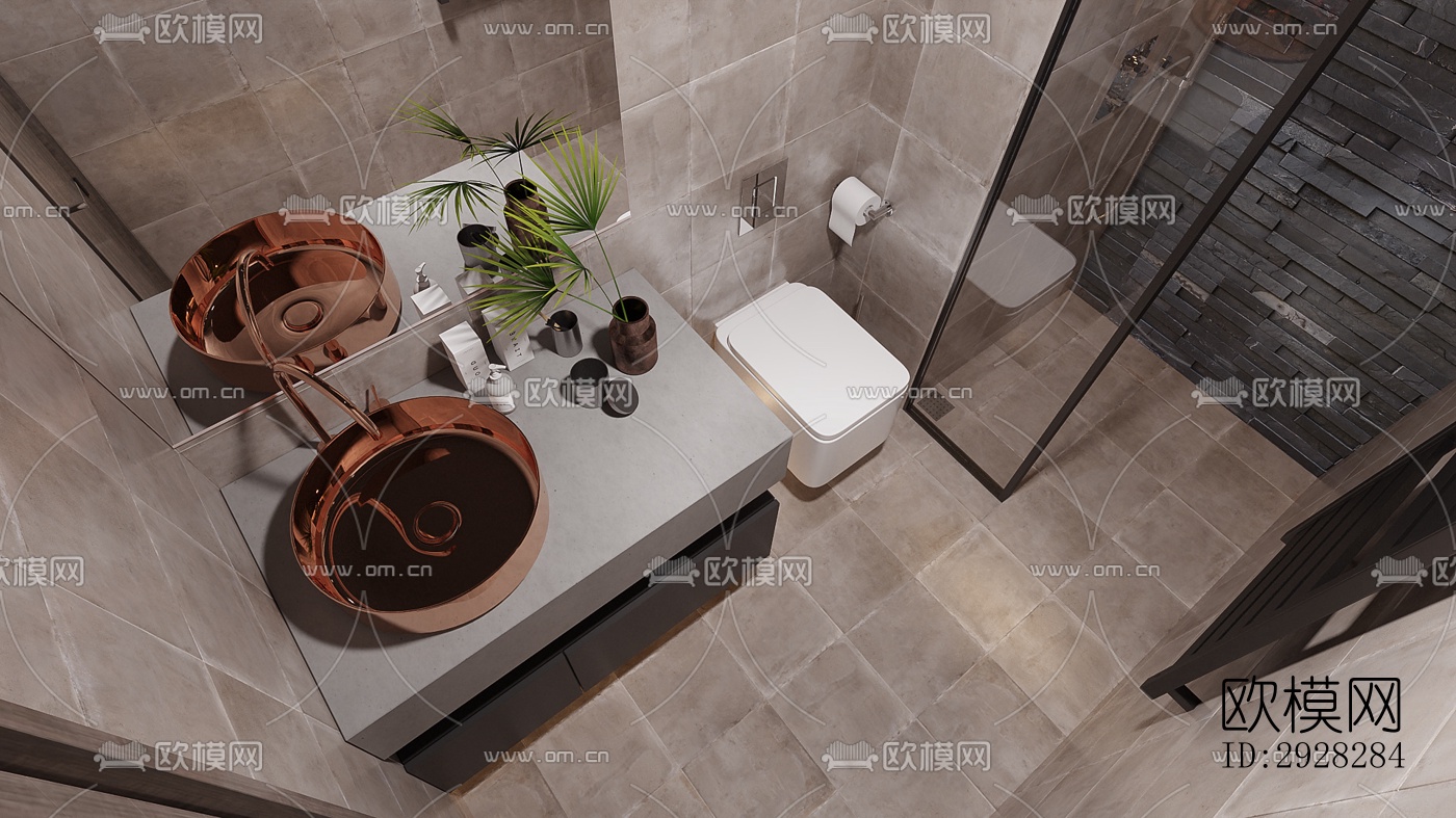 现代平层效果图下载（渲染图9）