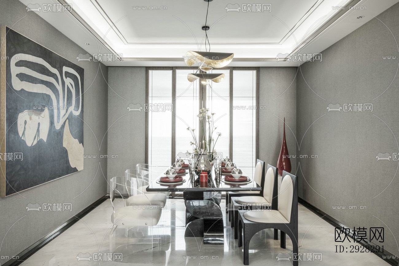 现代平层效果图下载（渲染图2）