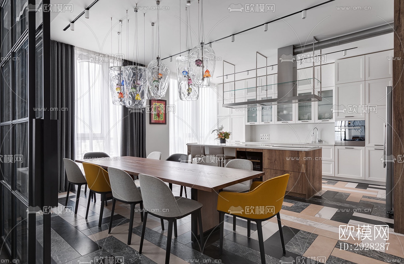 现代平层效果图下载（渲染图6）