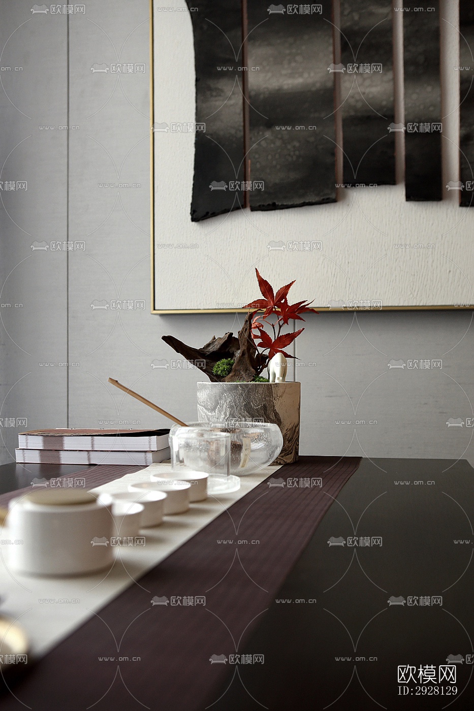 中式平层效果图下载（渲染图4）