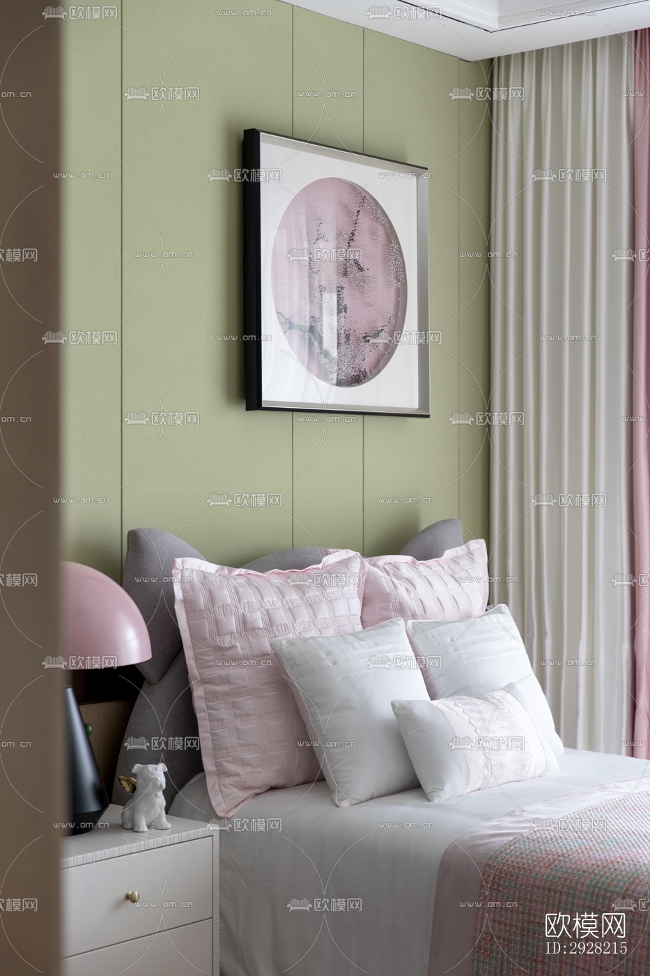 新中式平层效果图下载（渲染图10）