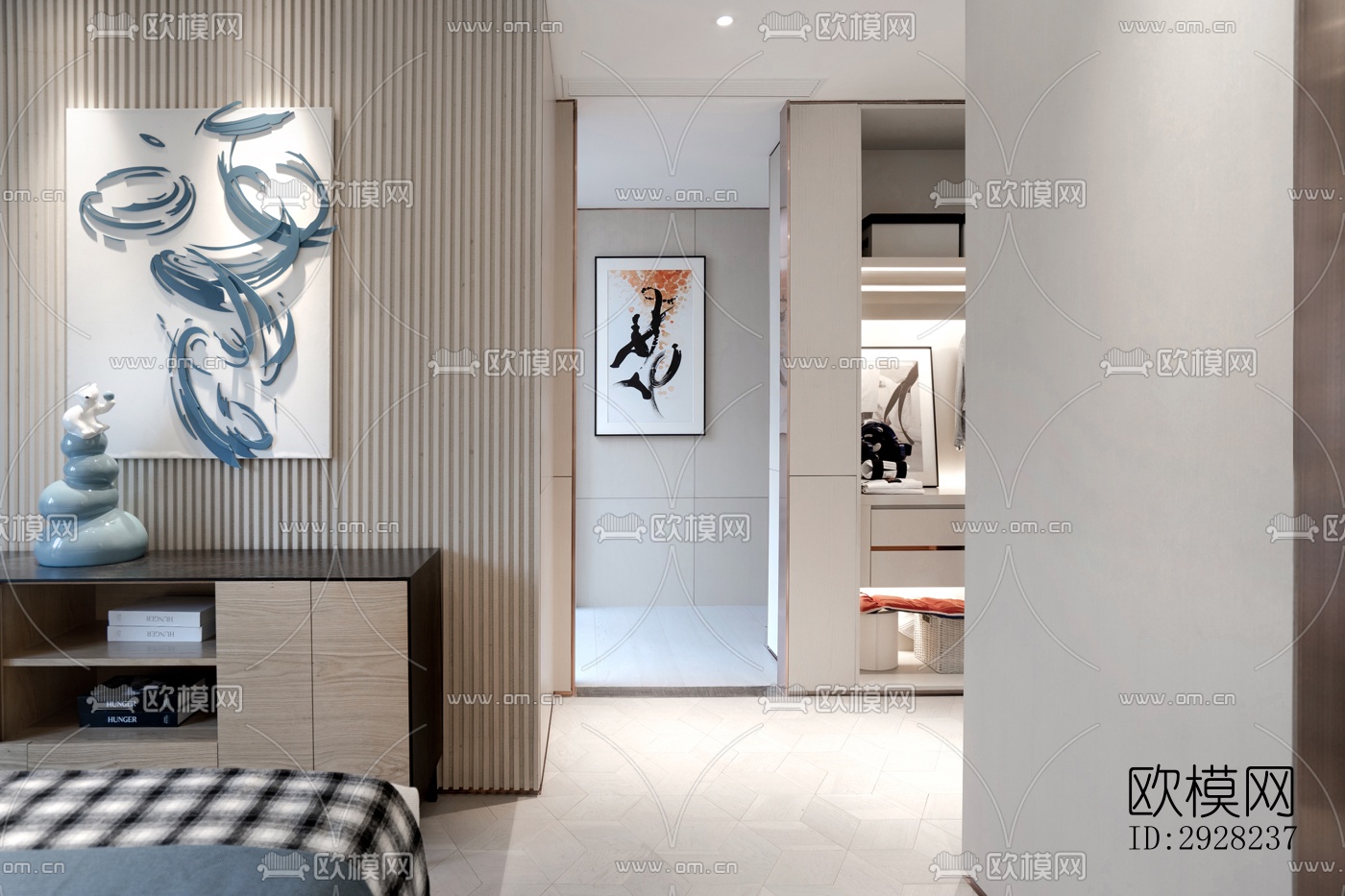 新中式平层效果图下载（渲染图11）