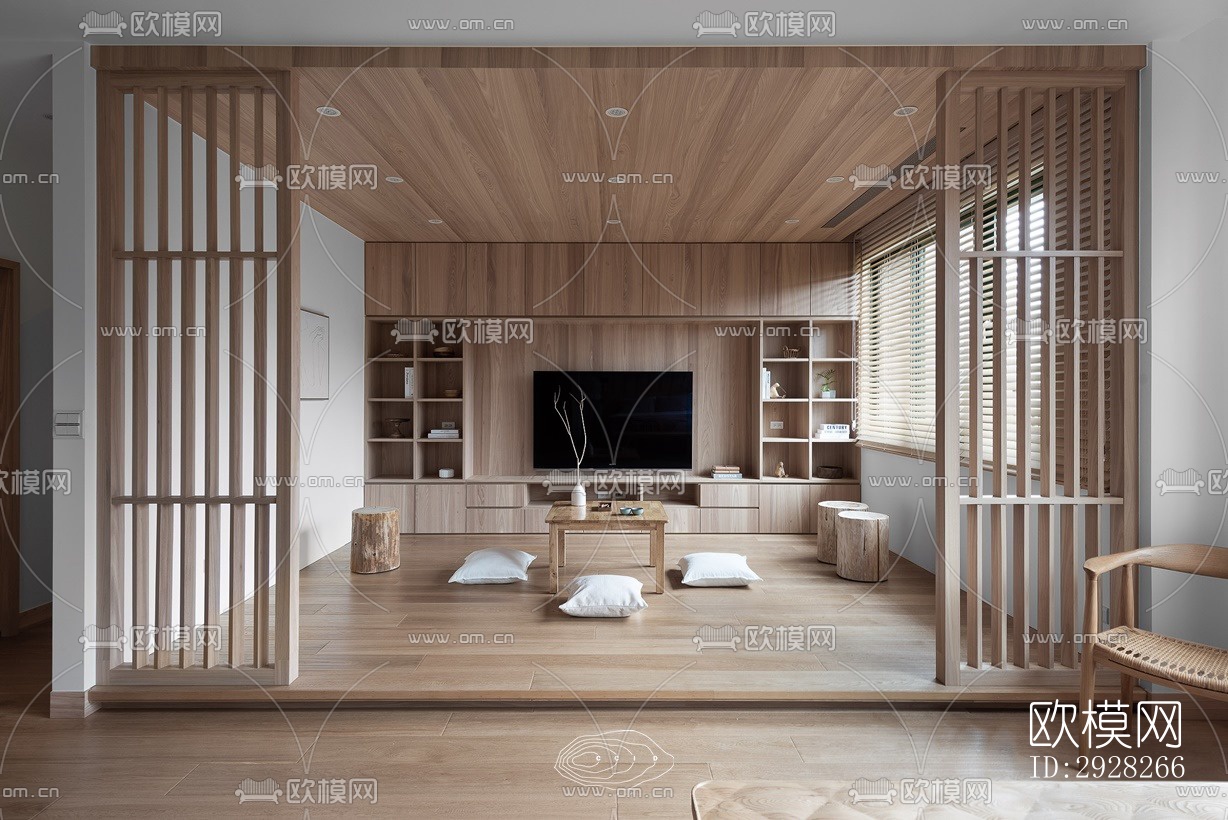 日式平层效果图下载（渲染图5）