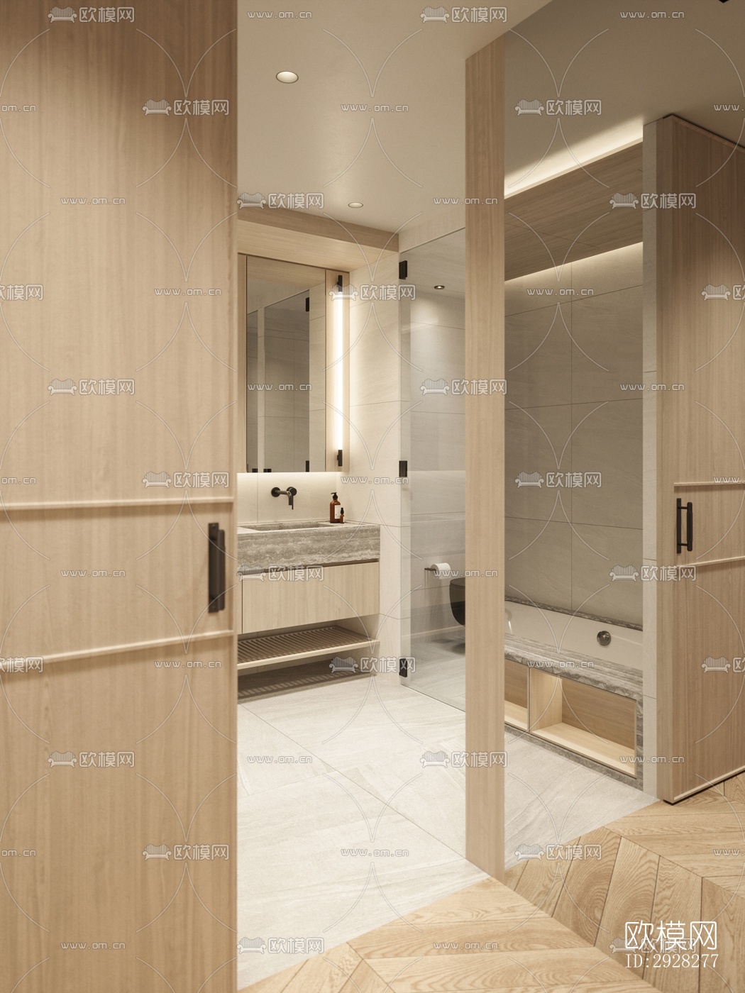 现代平层效果图下载（渲染图8）