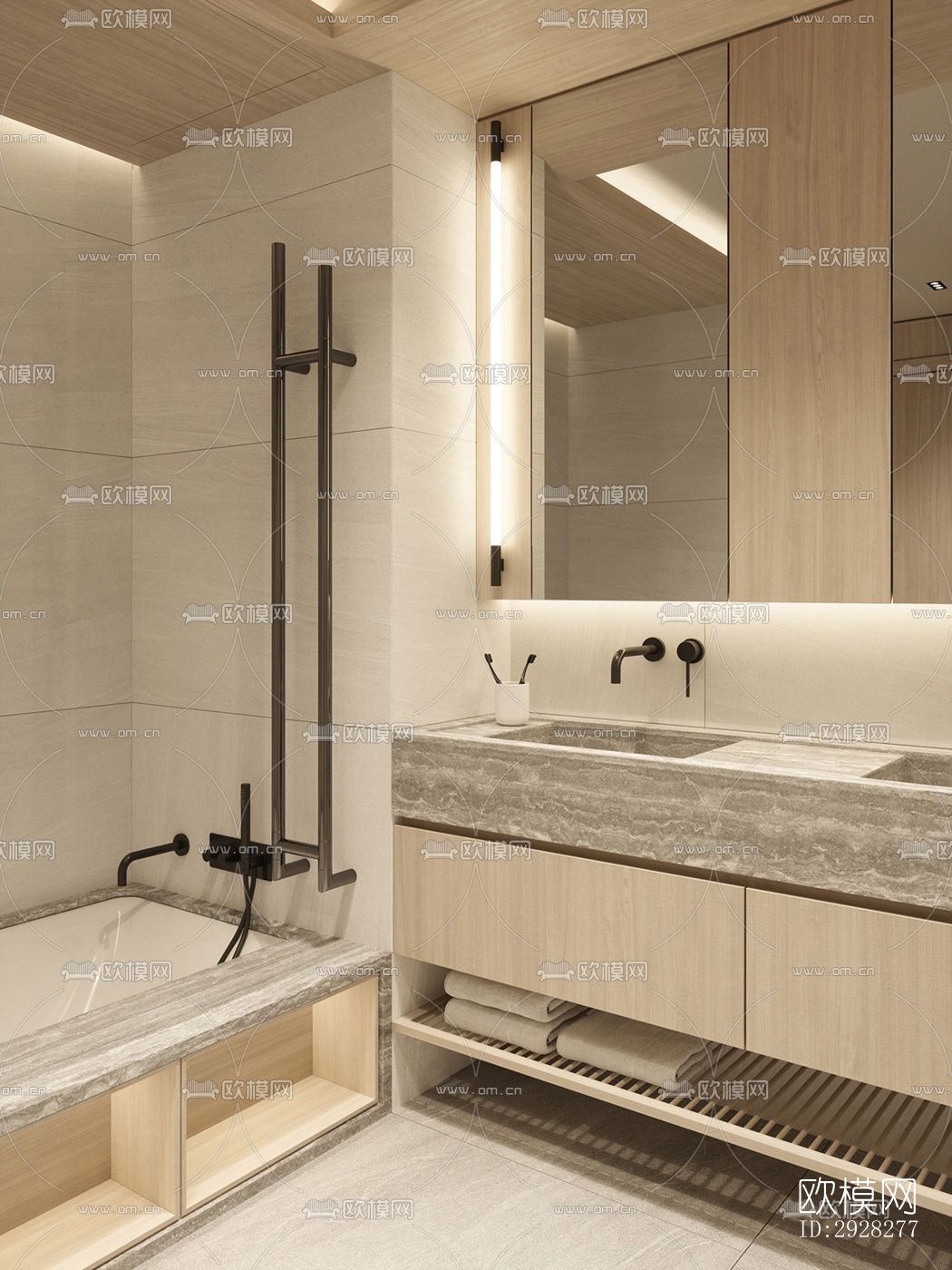 现代平层效果图下载（渲染图11）