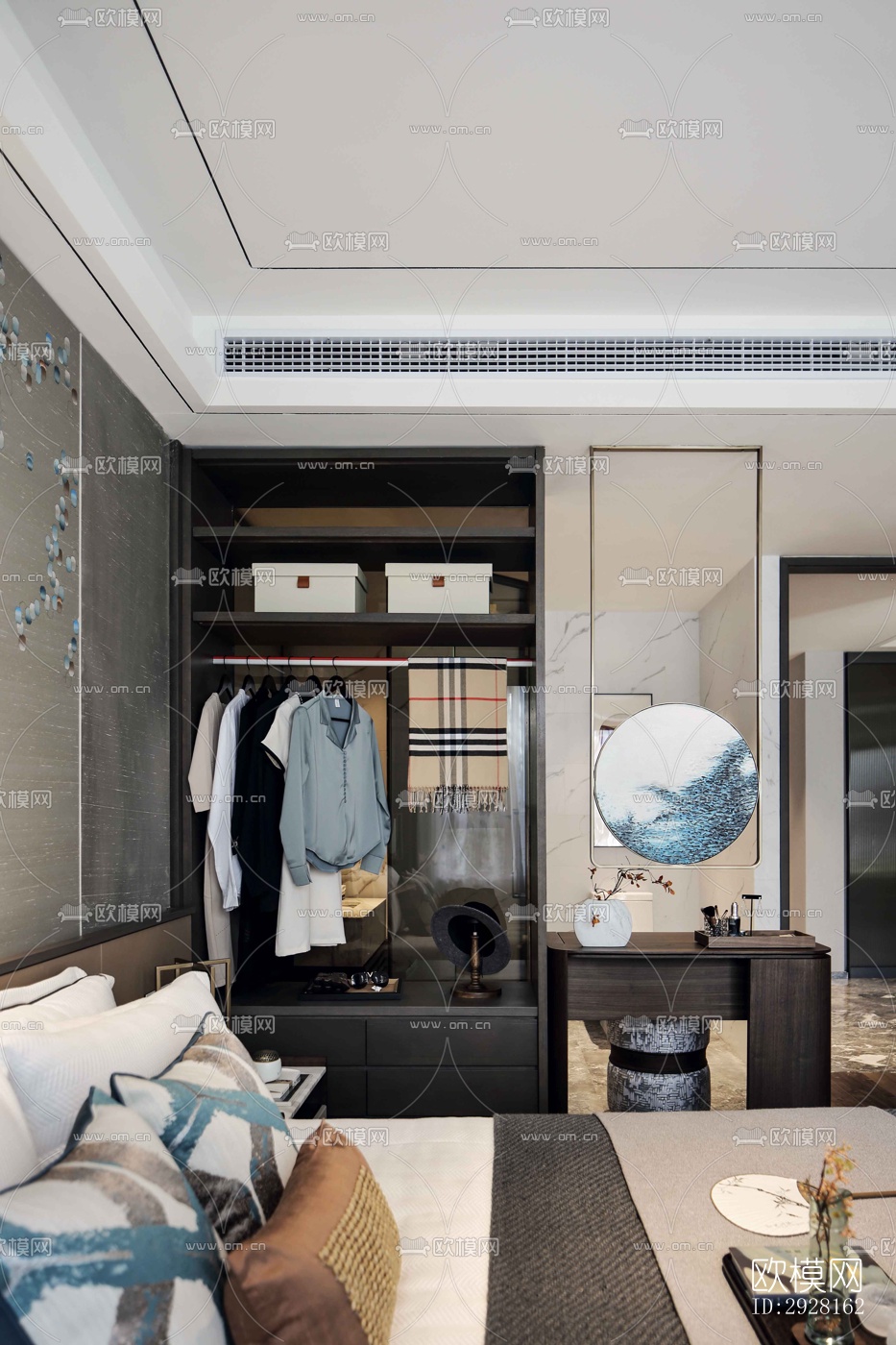 新中式平层效果图下载（渲染图2）