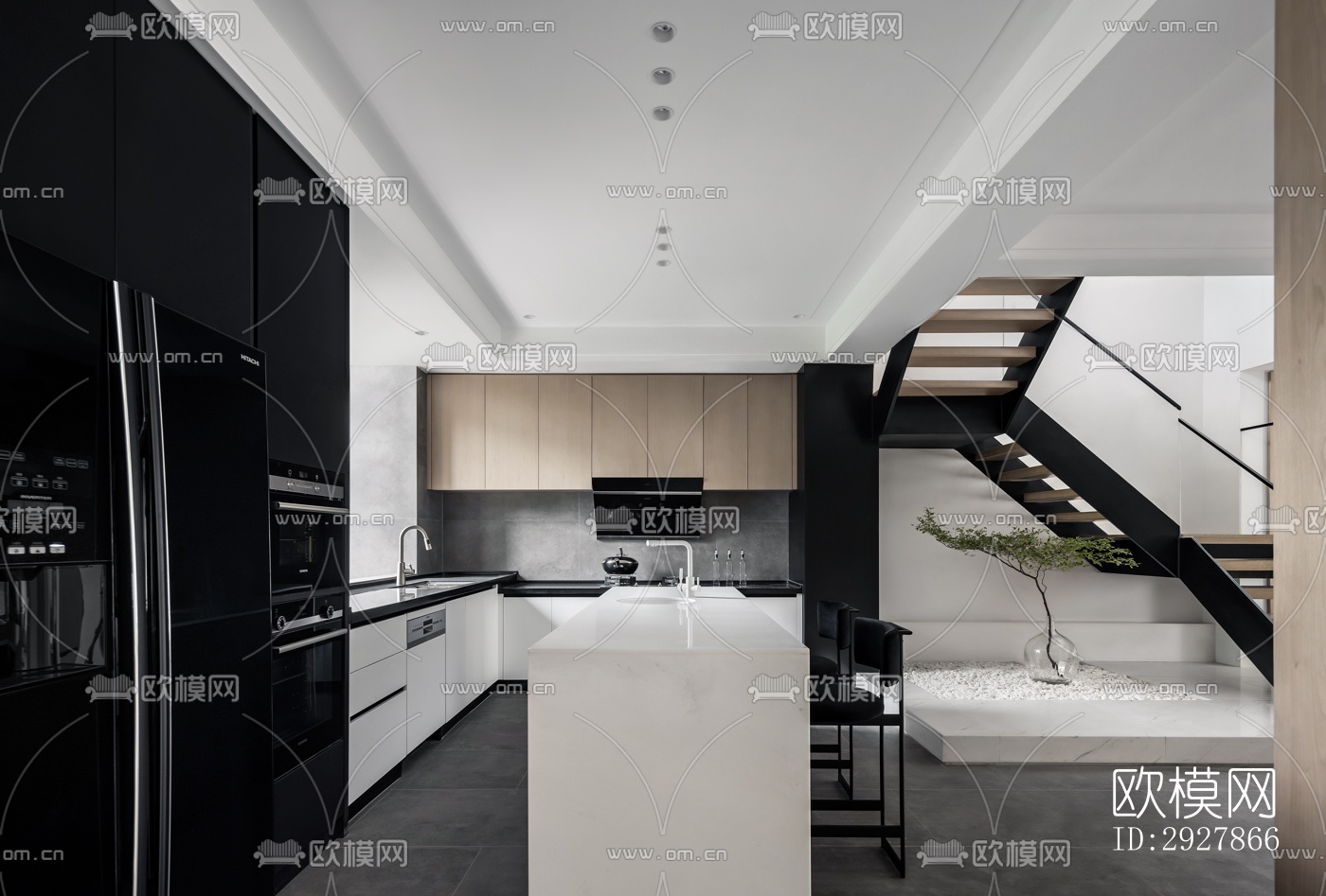 现代复式效果图下载（渲染图4）