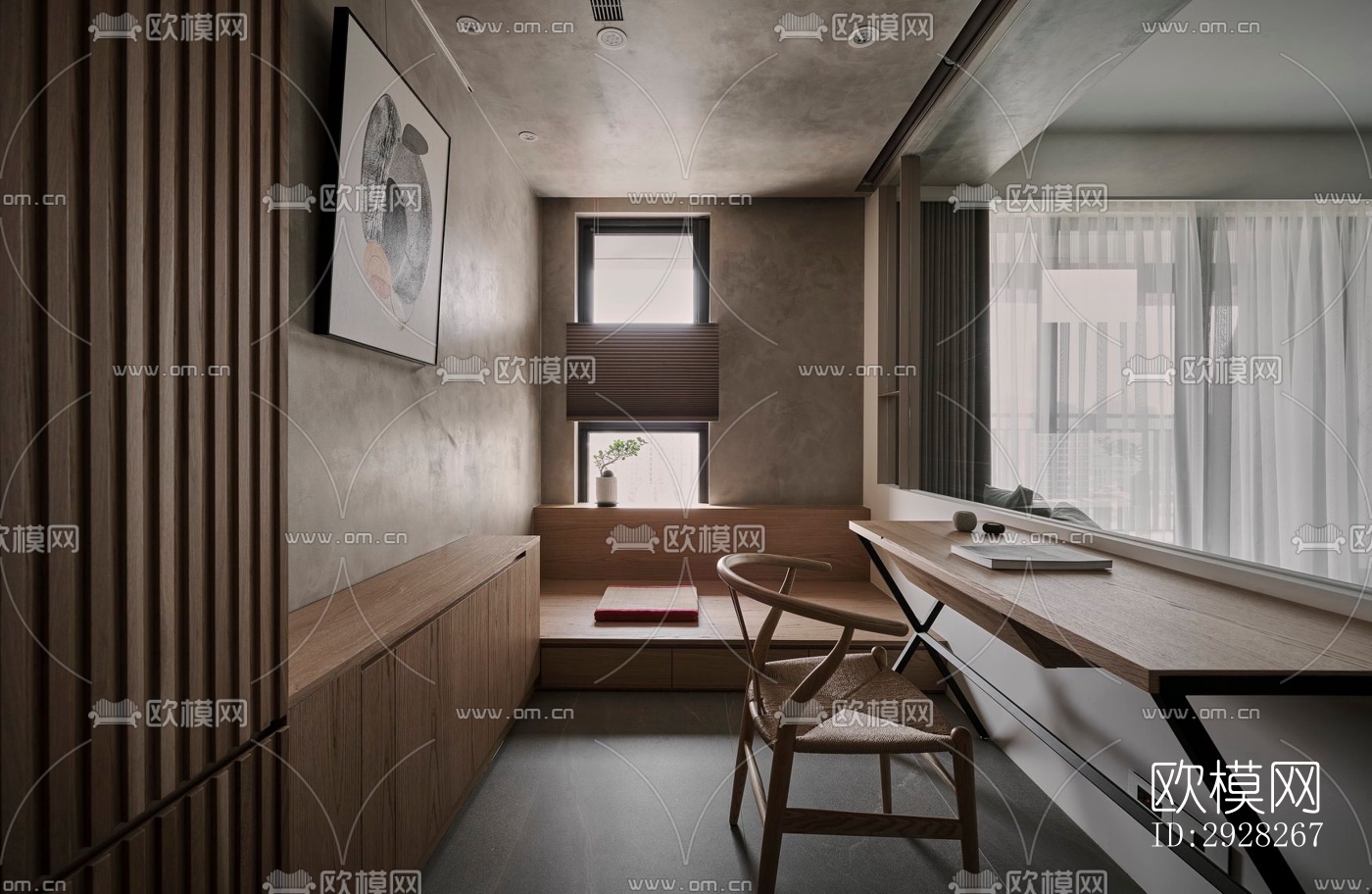 日式平层效果图下载（渲染图14）