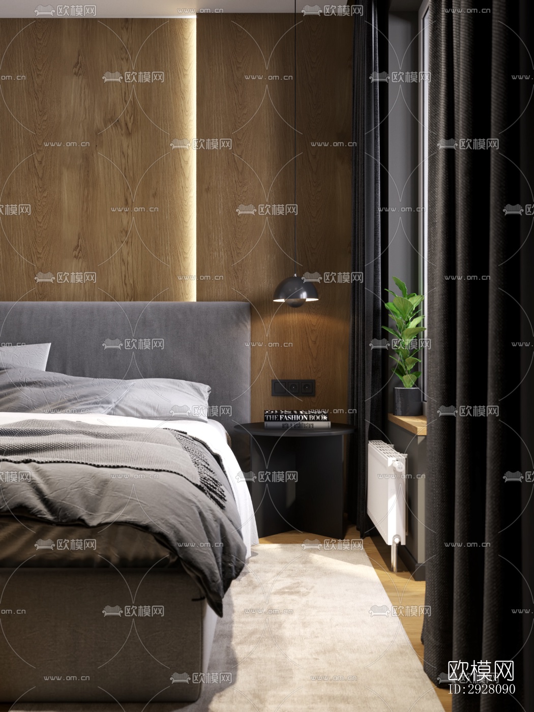 高级灰公寓效果图下载（渲染图7）