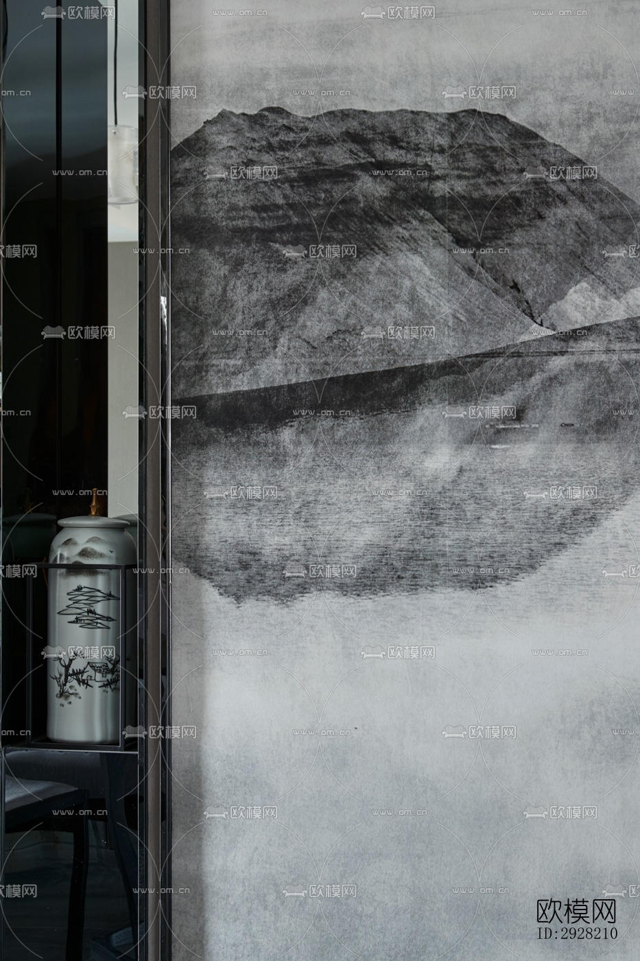 新中式平层效果图下载（渲染图10）