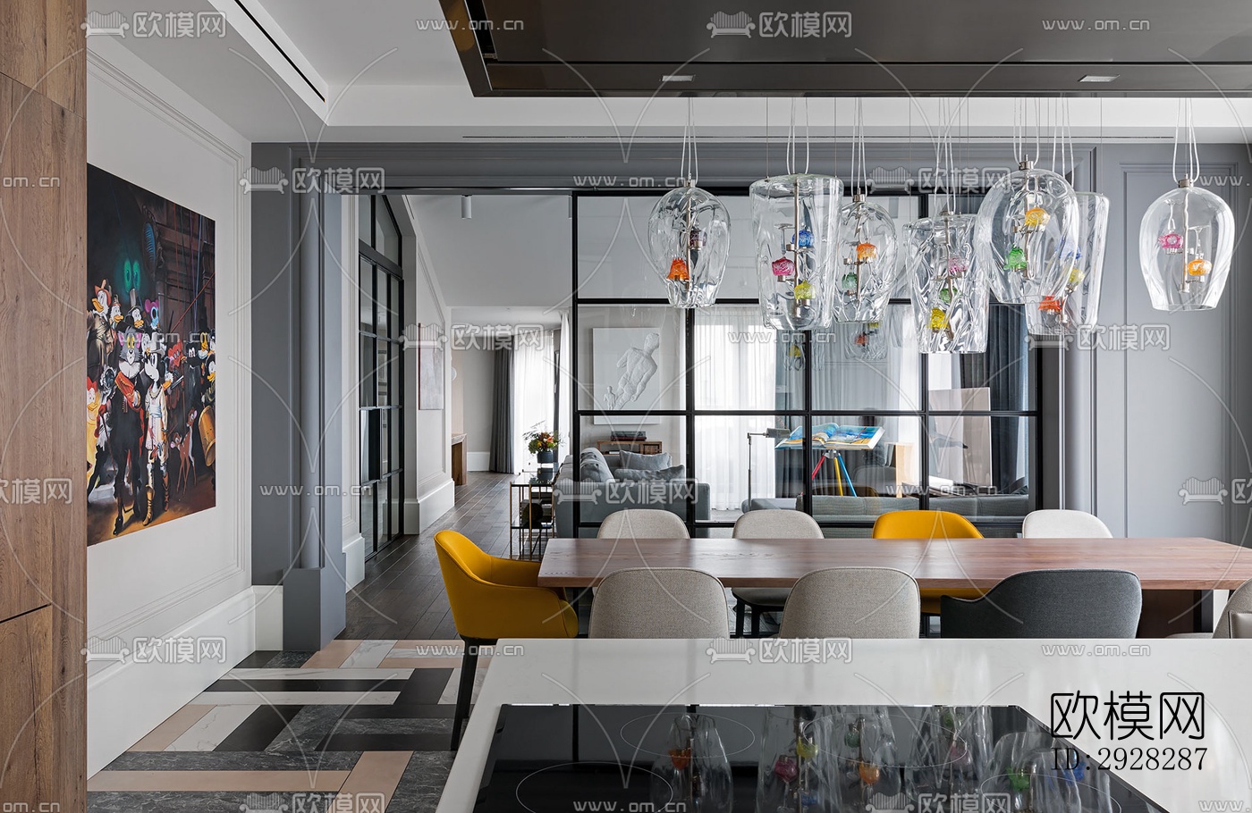 现代平层效果图下载（渲染图2）