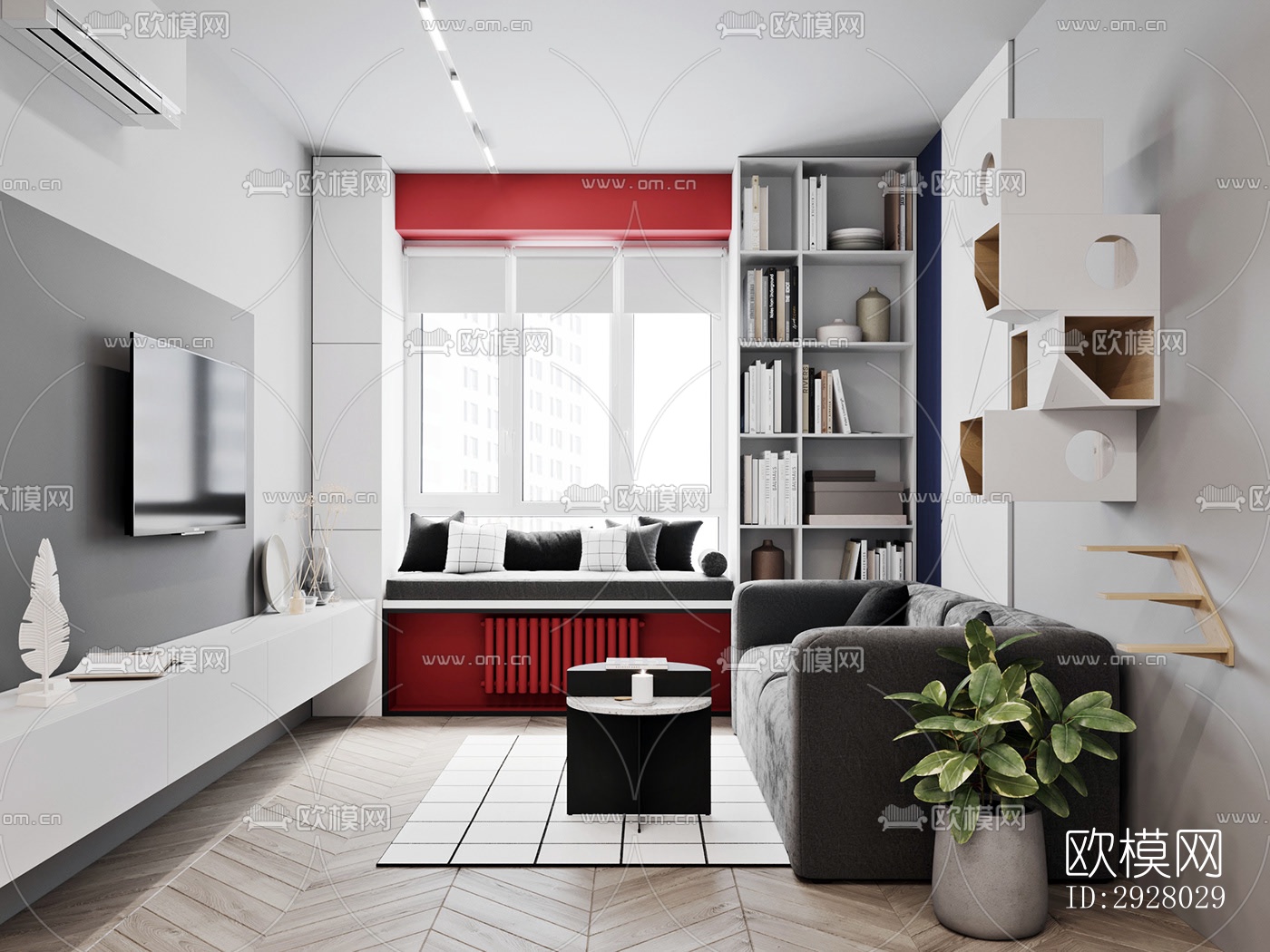 现代公寓效果图下载（渲染图12）