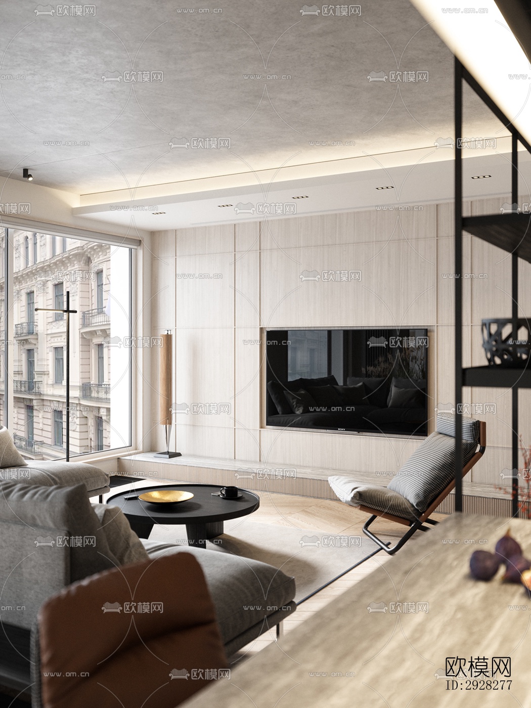 现代平层效果图下载（渲染图14）