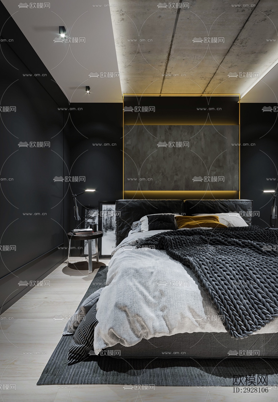 高级灰公寓效果图下载（渲染图11）