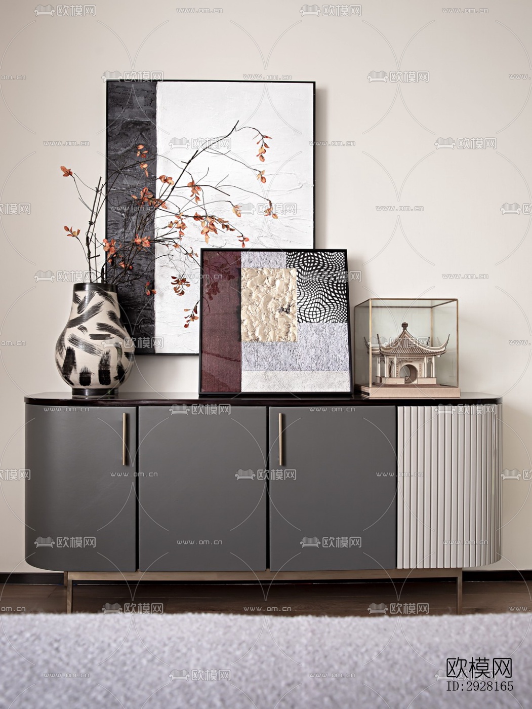 新中式平层效果图下载（渲染图4）