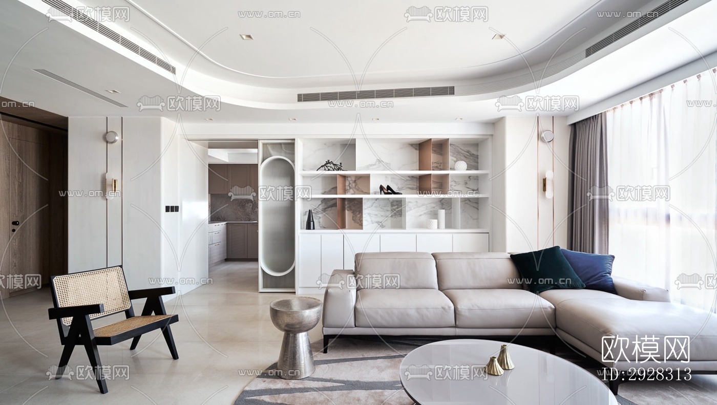 现代平层效果图下载（渲染图10）