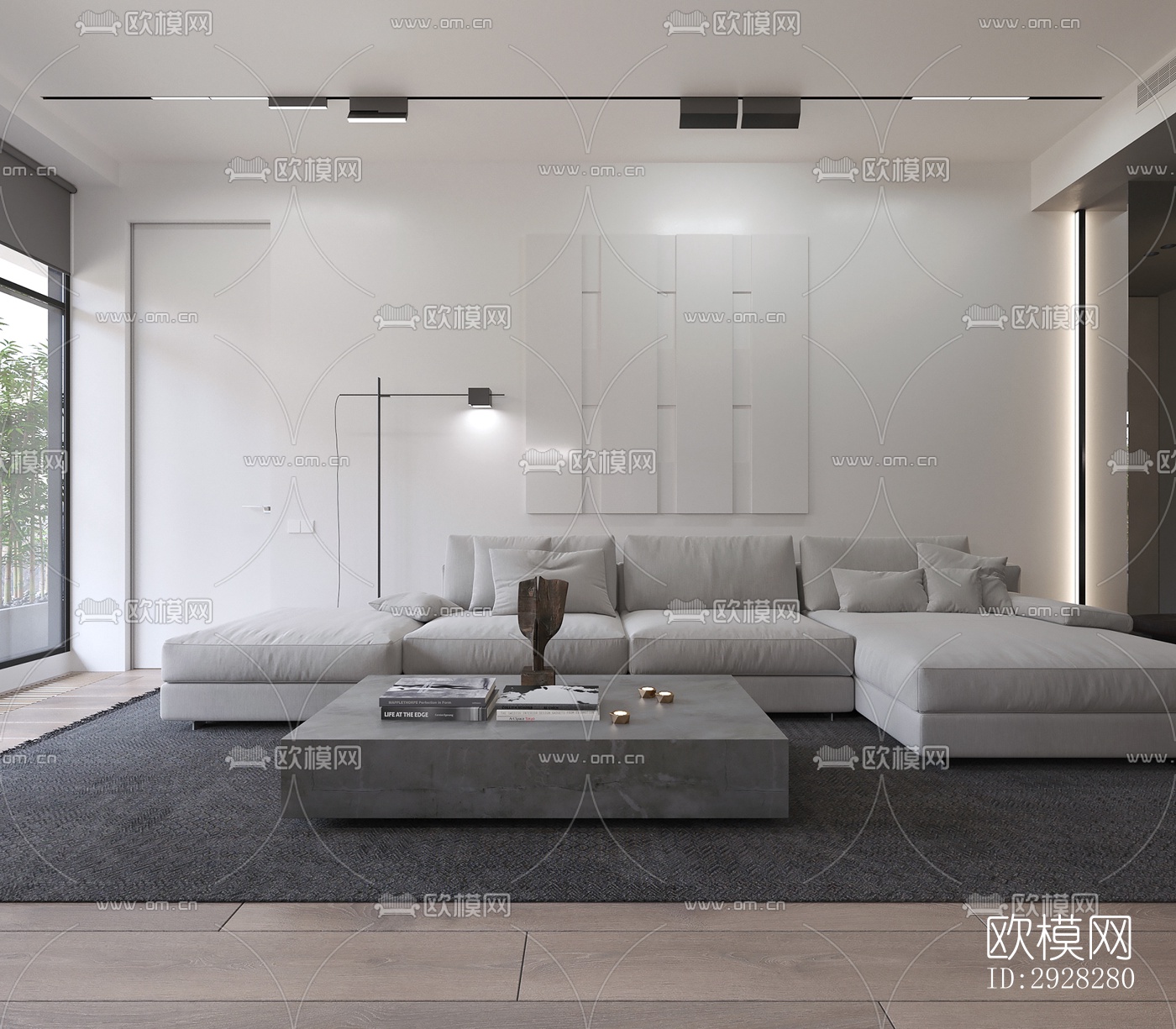 现代平层效果图下载（渲染图1）