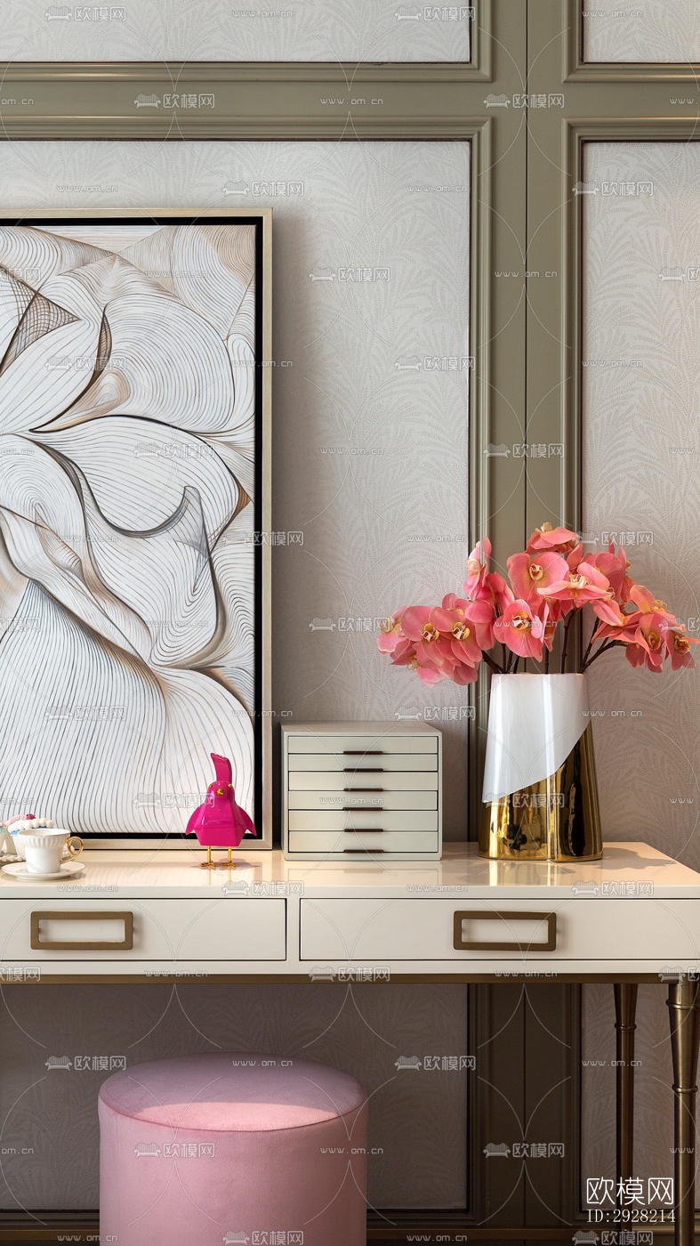 新中式平层效果图下载（渲染图15）