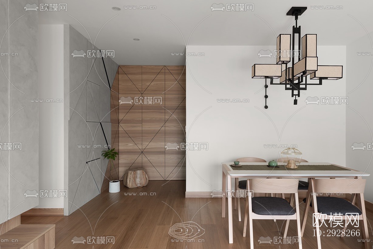 日式平层效果图下载（渲染图13）