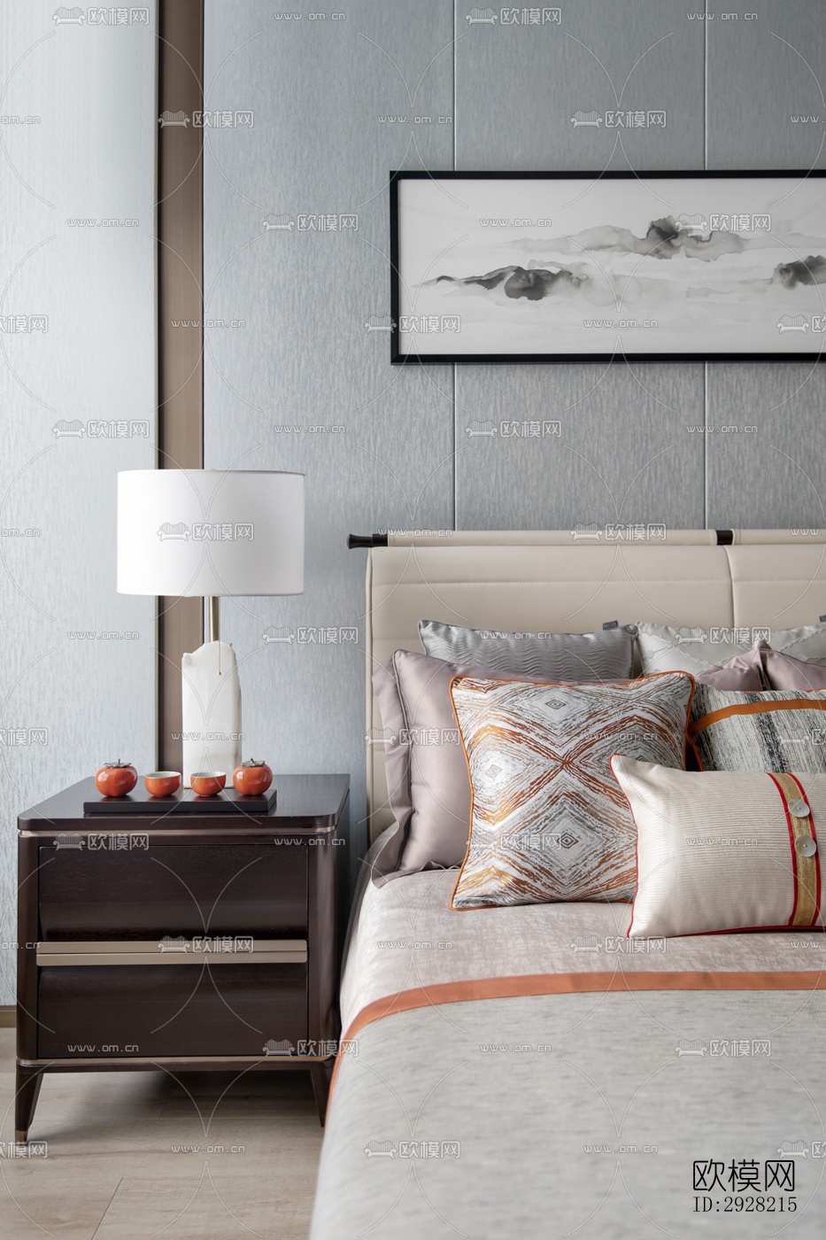 新中式平层效果图下载（渲染图8）