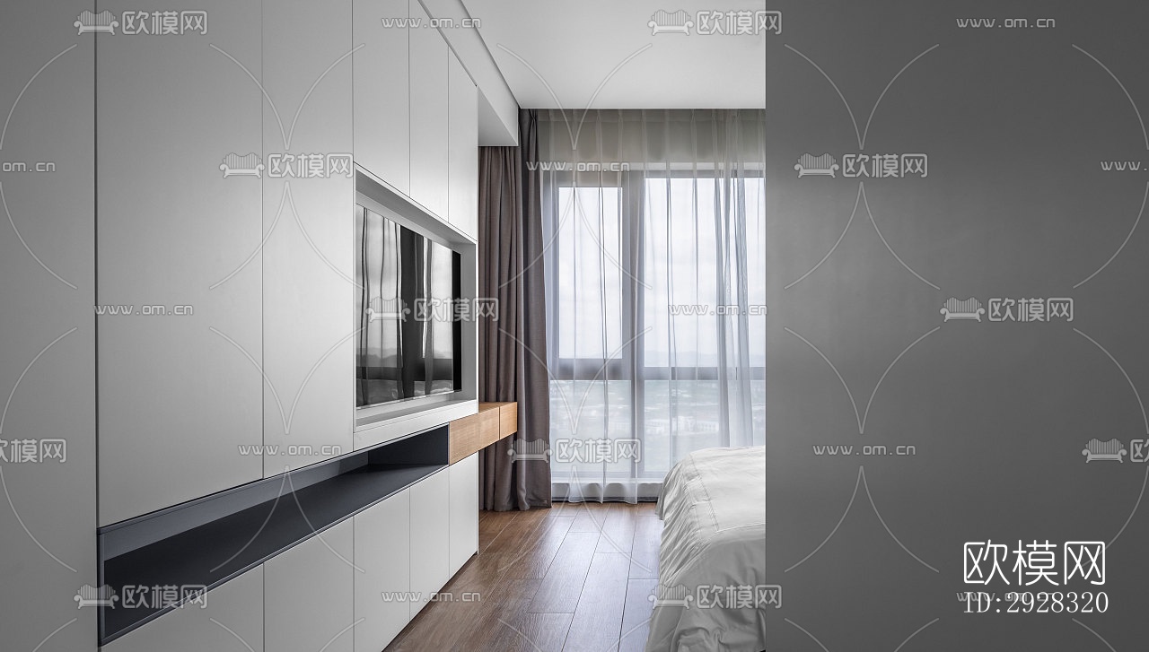 现代平层效果图下载（渲染图3）