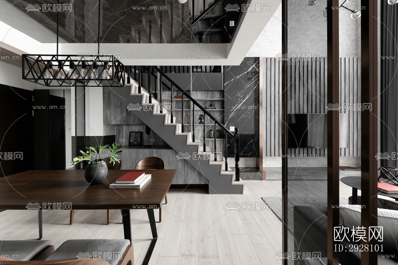 高级灰公寓效果图下载（渲染图13）