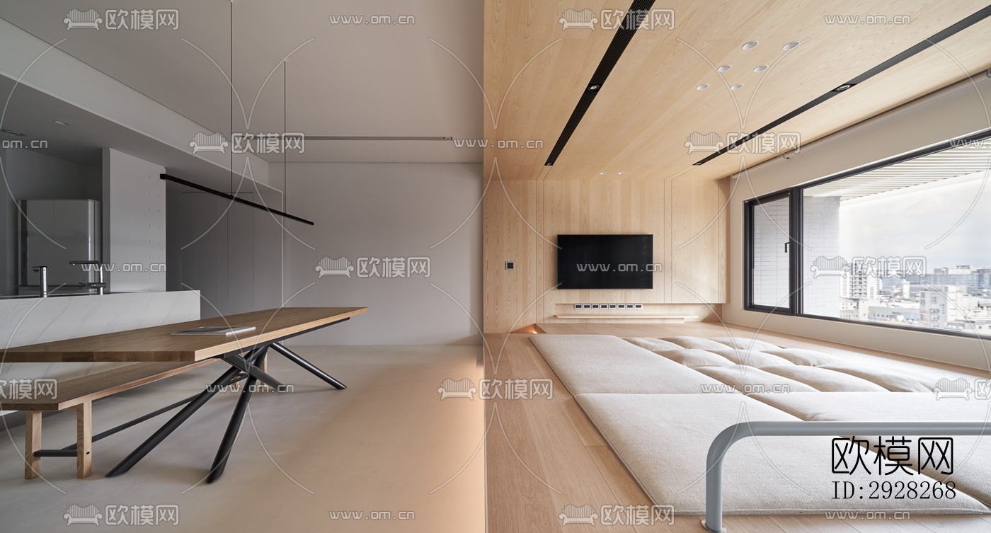 日式平层效果图下载（渲染图1）