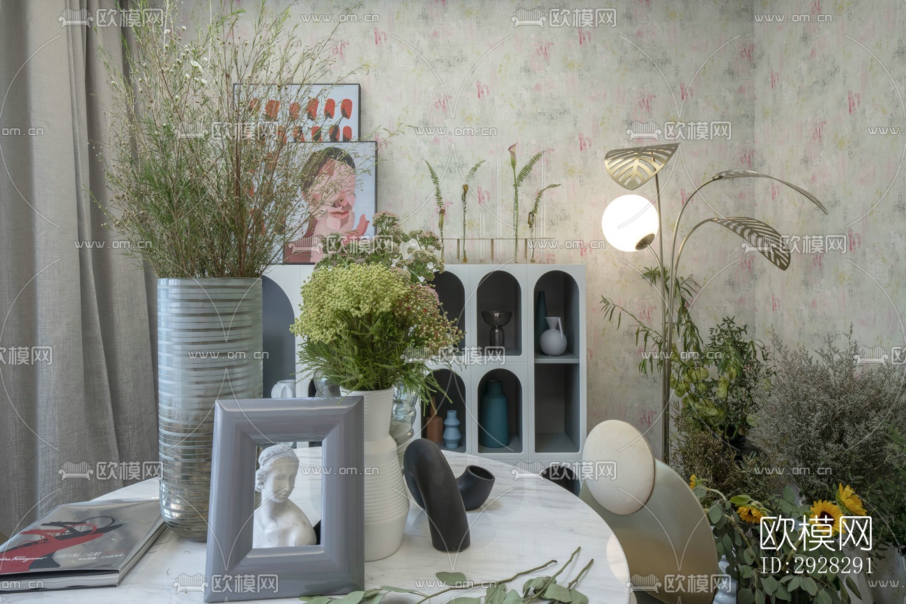 现代平层效果图下载（渲染图9）