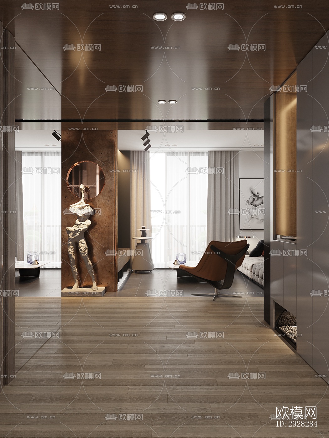 现代平层效果图下载（渲染图11）