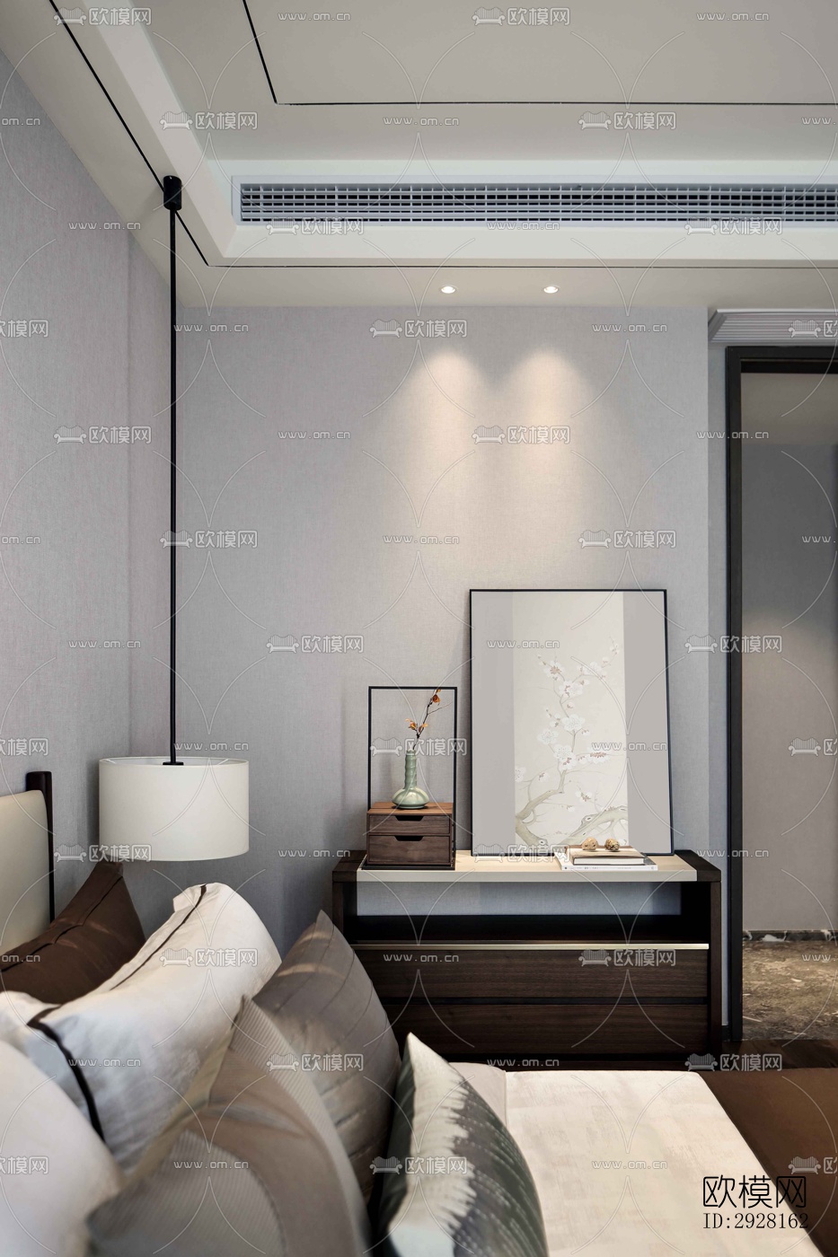 新中式平层效果图下载（渲染图4）