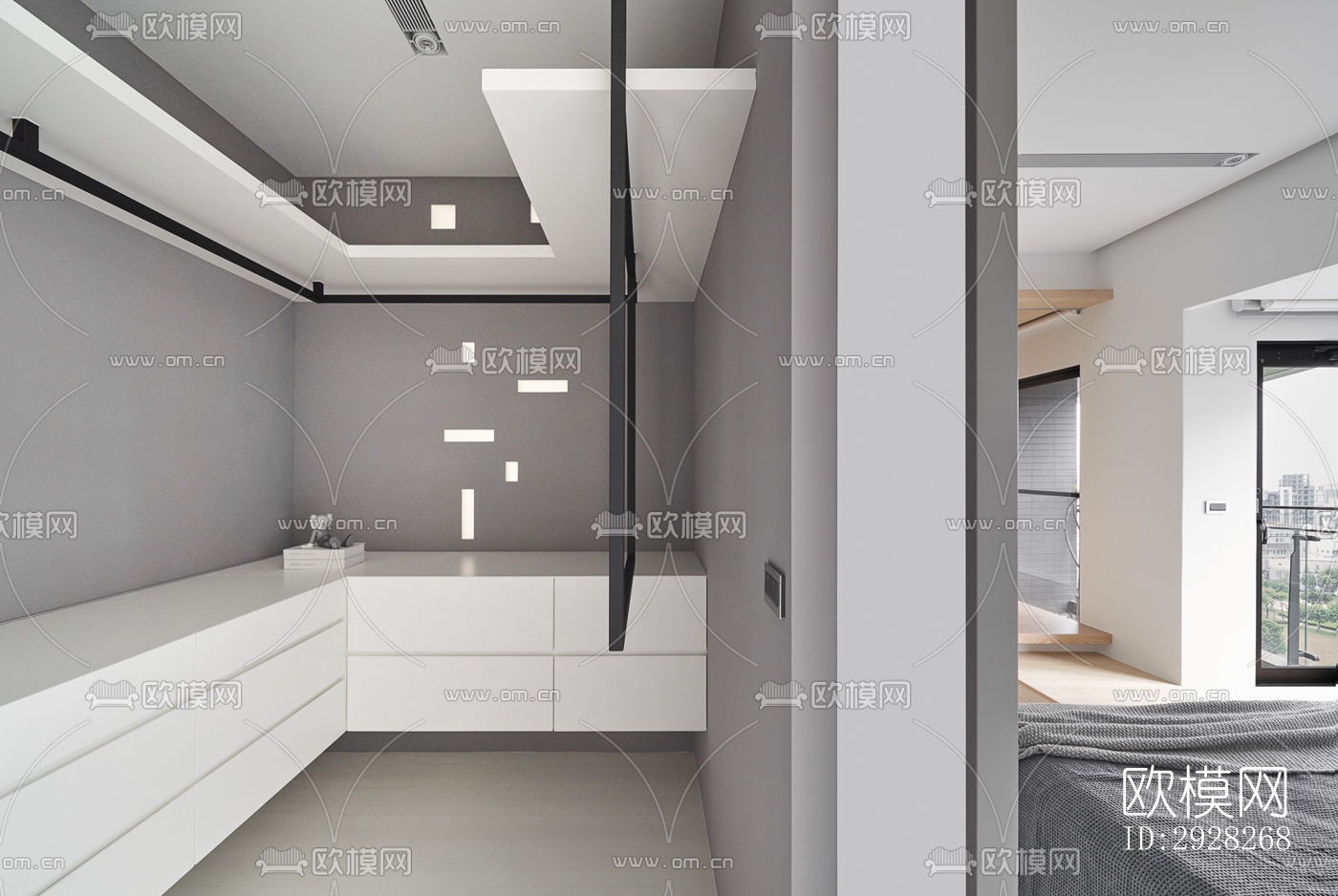 日式平层效果图下载（渲染图10）