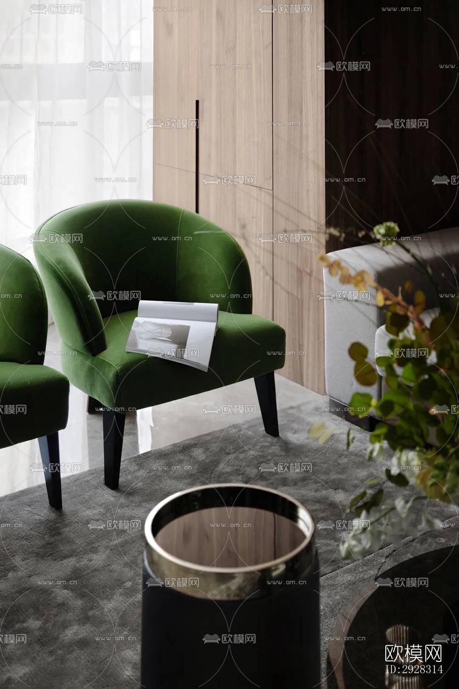 现代平层效果图下载（渲染图10）