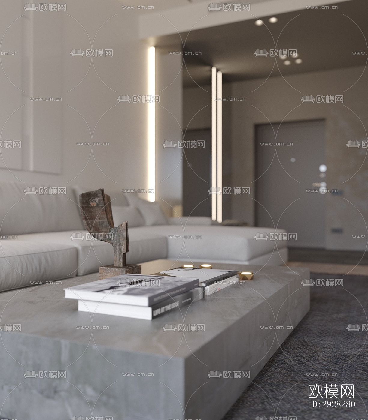 现代平层效果图下载（渲染图10）