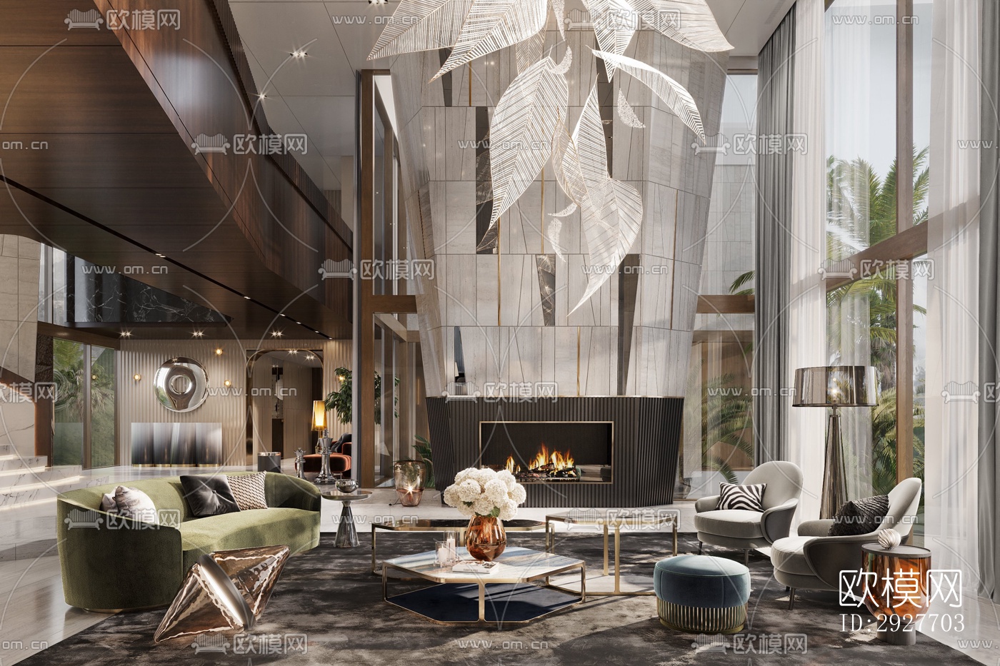 现代别墅效果图下载（渲染图1）